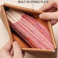 cowhide long womens wallet automatic closure