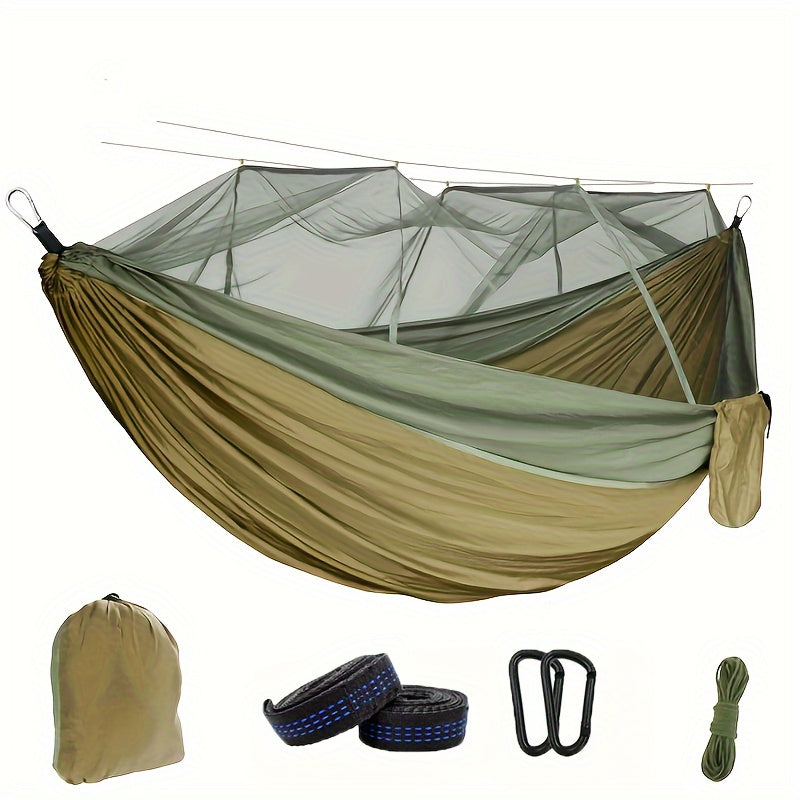 : double hammock with mosquito net, easy setup for travel & camping - furniture