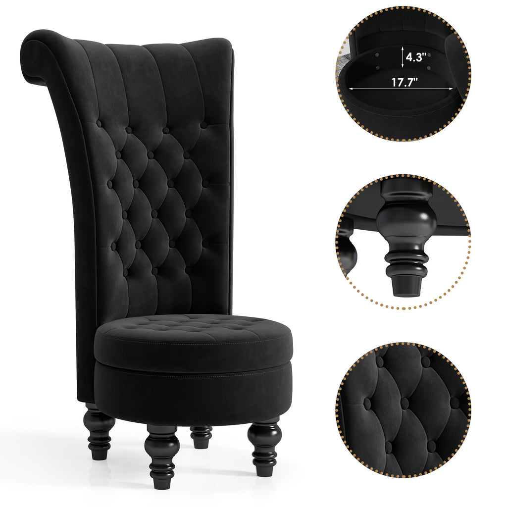 back chair velvet armless accent chair button