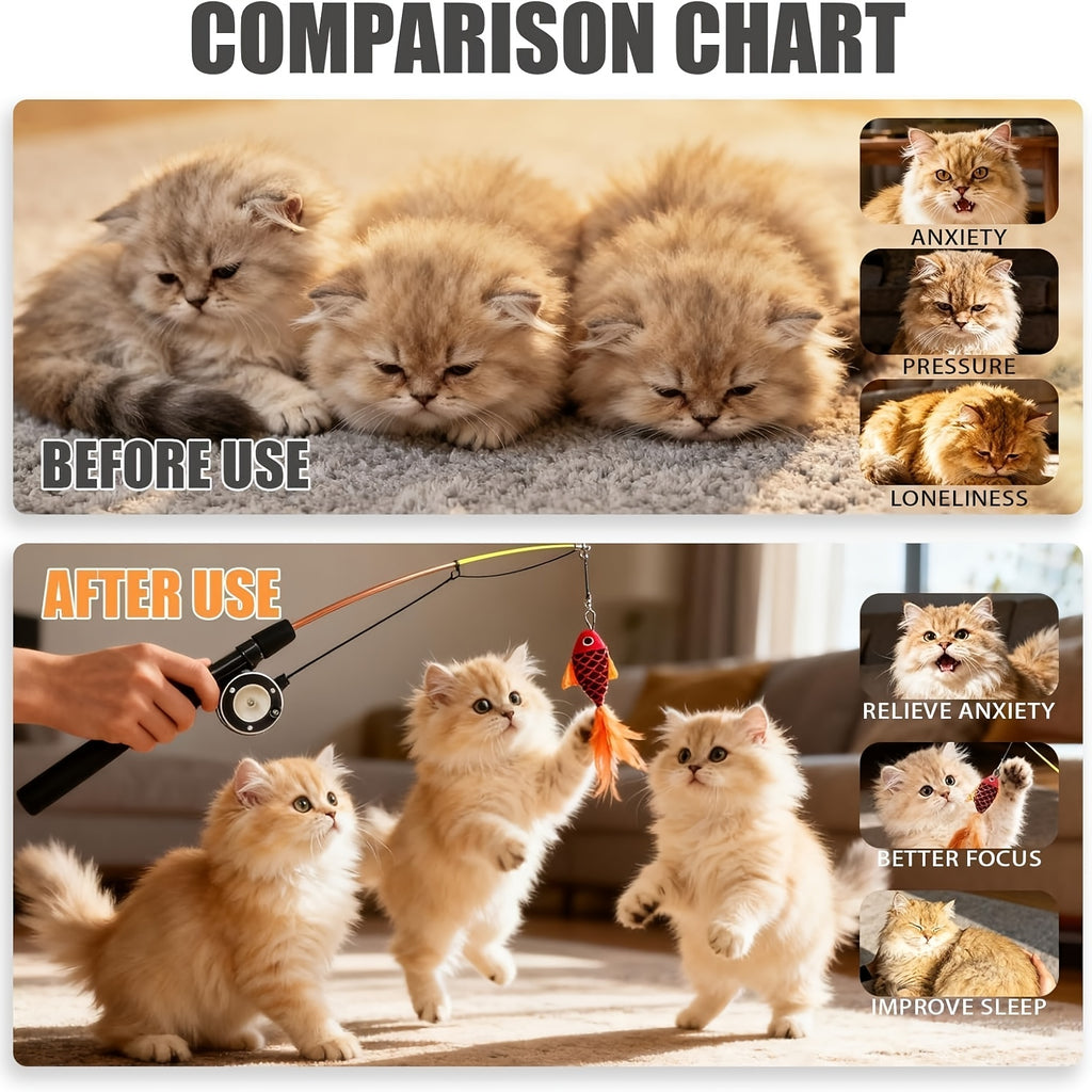 retractable cat teaser wand toy cat toys indoor outdoor cats