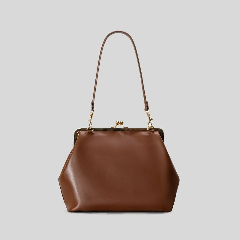 luxury inspired niche design large clasp closure clutch bag