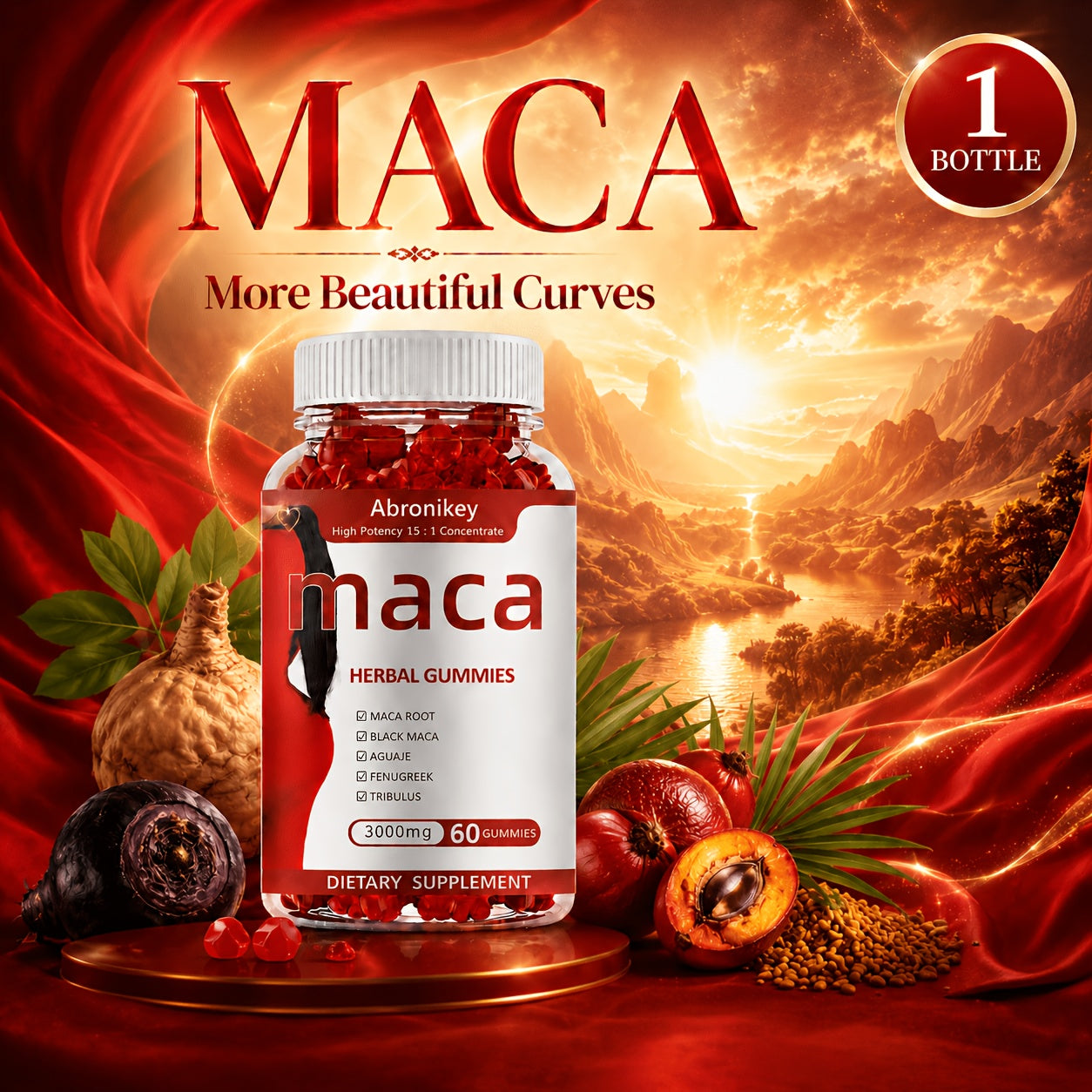 maca root gummies 3000mg supplement women