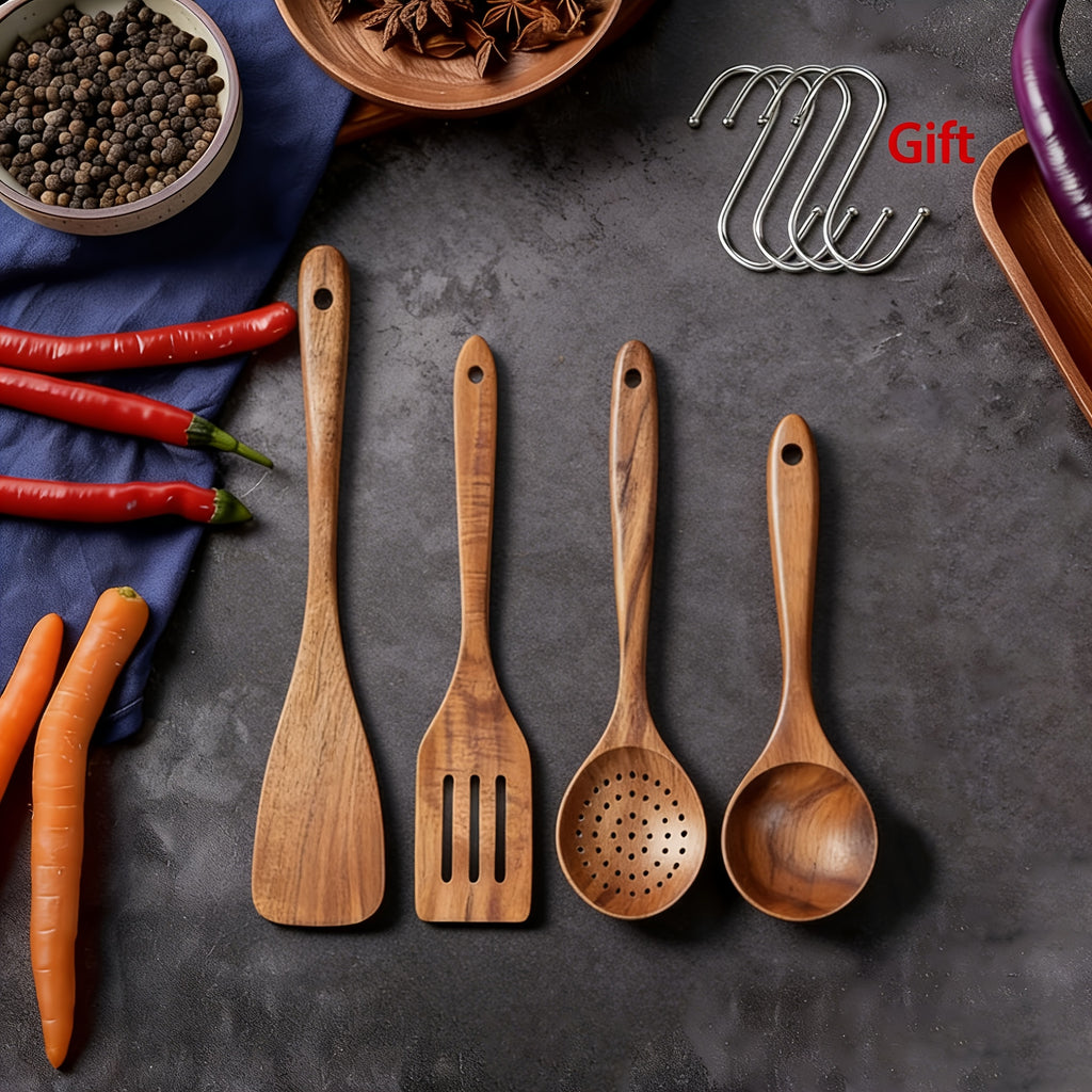 10 4 piece wooden kitchen utensil set natural wooden spoons