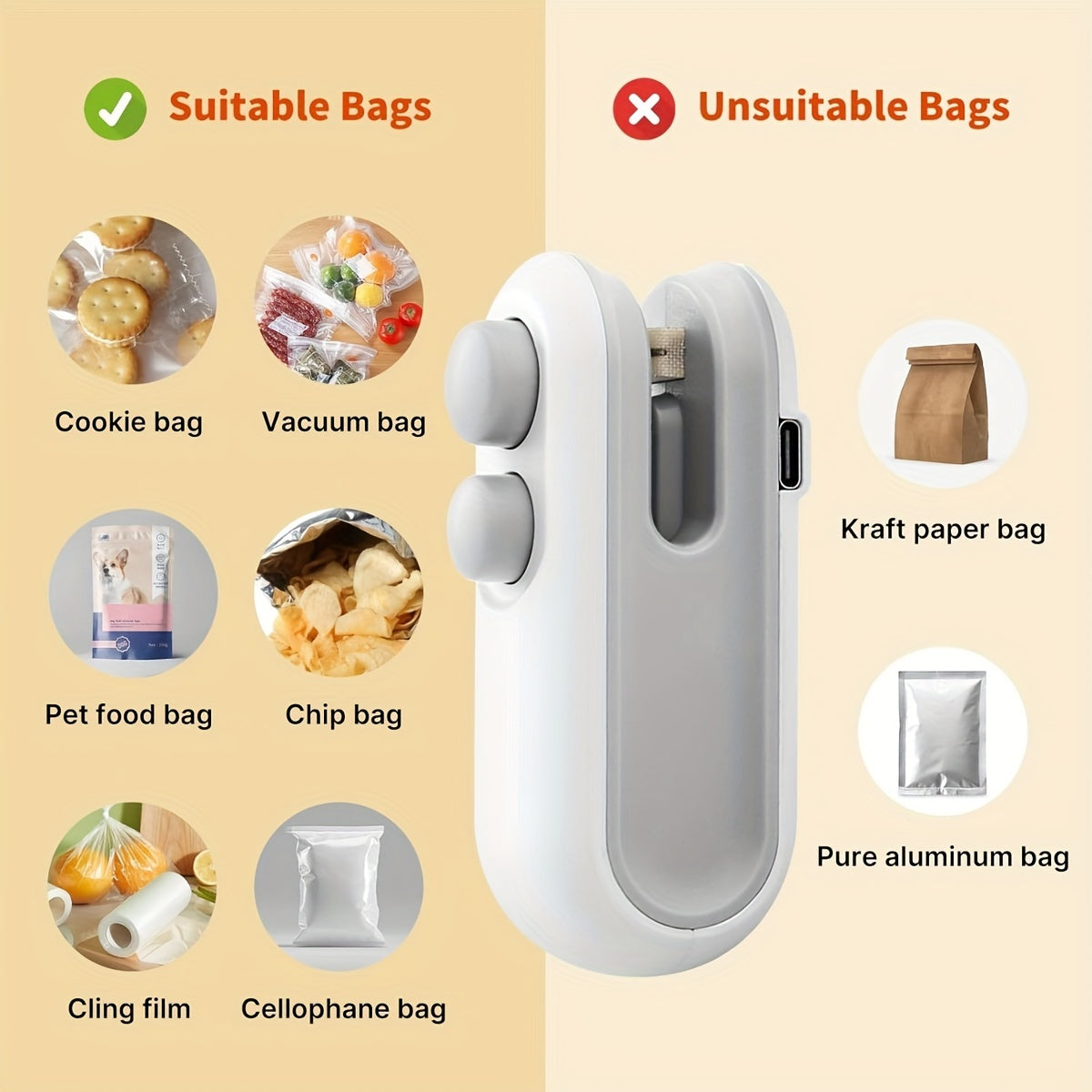 buy 1 get 1 free total 2pcs mini bag sealer usb c