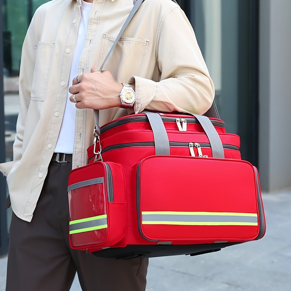 1pc large capacity portable crossbody emergency storage bag