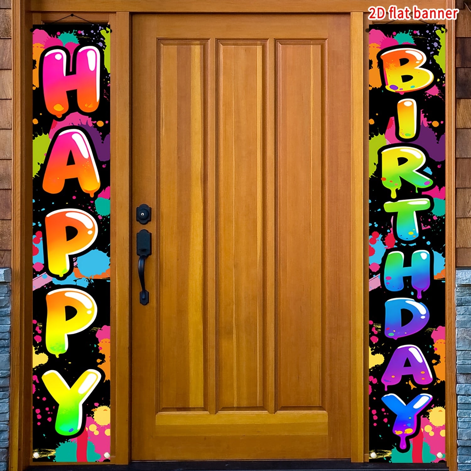 2d flat 2d flat 2d flat banner 2pcs colorful splash ink wind