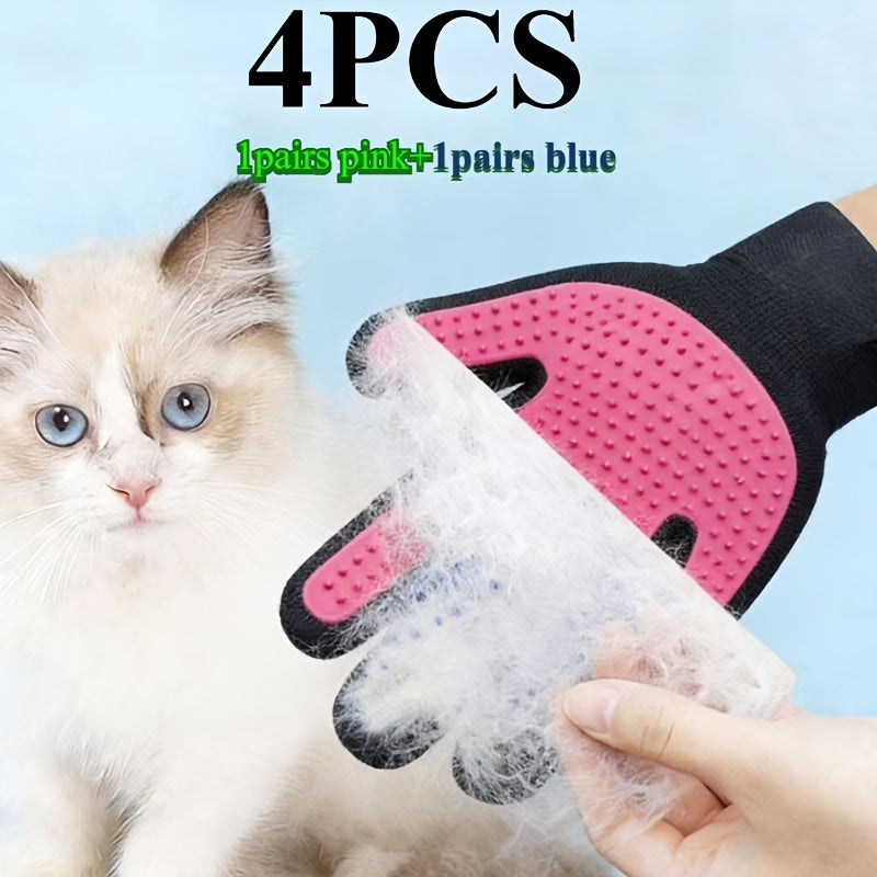 4pcs 2pairs gloves removing floating hair dogs cats pet
