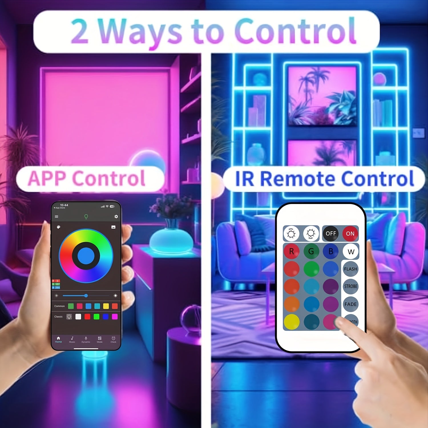 lqhzmyy smart bedroom led light strip   control