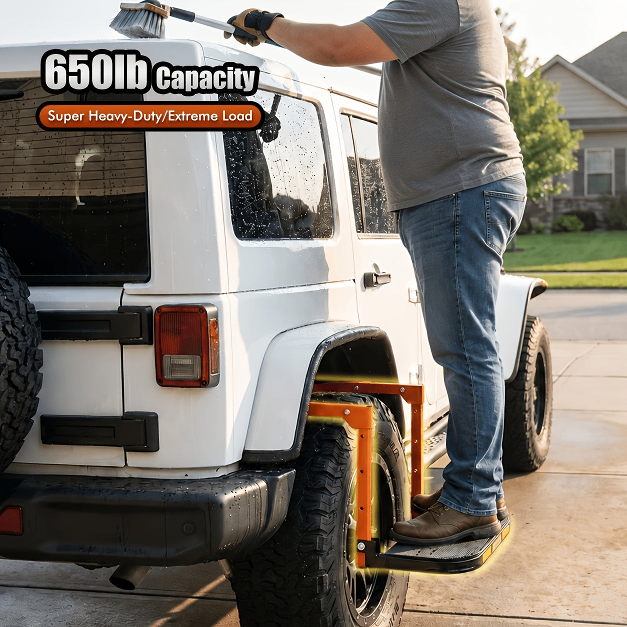 heavy duty foldable tire step anti slip texture adjustable