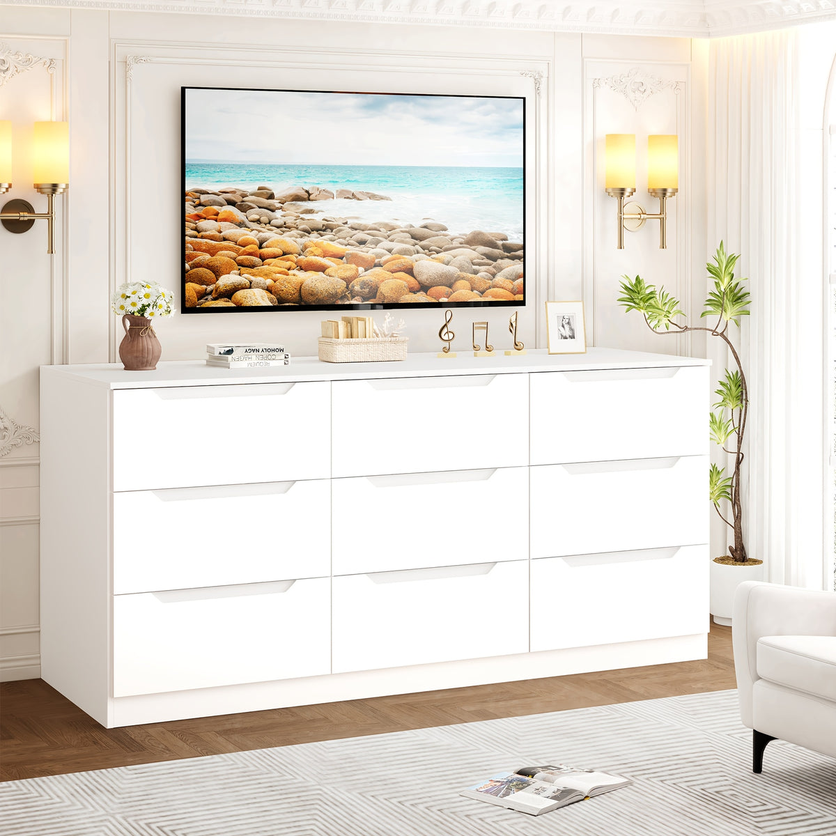 9 drawer dresser bedroom black white chest drawers