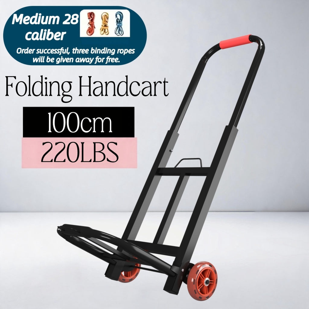 folding heavy-duty handcart,   handcart,   truck,   trolley, silent tpr wheels, thickened frame (1600/980/480/220 lbs), suitable for home renovation, material handling, moving, large item transportation,   and garages. - tools & home improvement