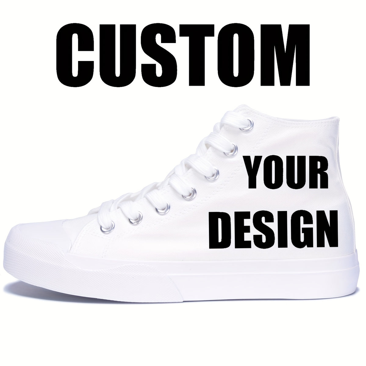 mens custom high top canvas sneakers a full print design