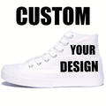 custom photo image black high top canvas sneakers casual
