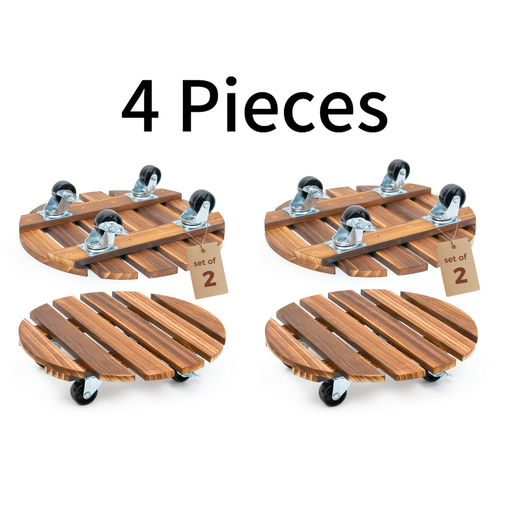 heavy duty iron wheeled plant caddy 4 pack 13 4in rolling