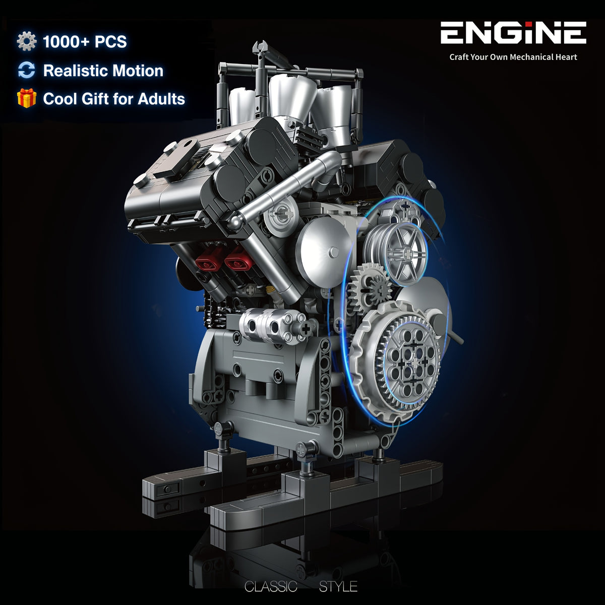 v8 red   model 1289 1370pcs v4 engine 1001pcs a