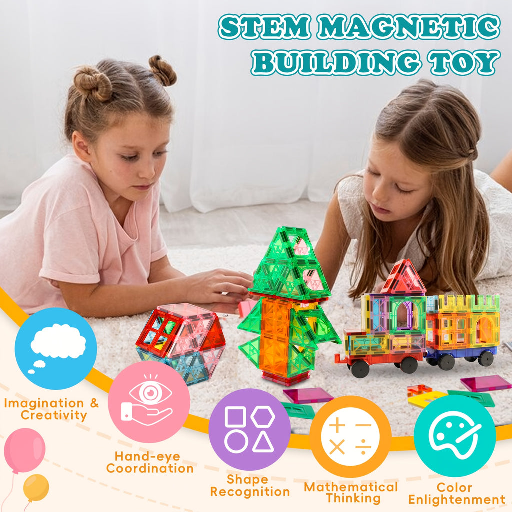 80 106 136pcs magnetic tiles kids magnetic building blocks 2