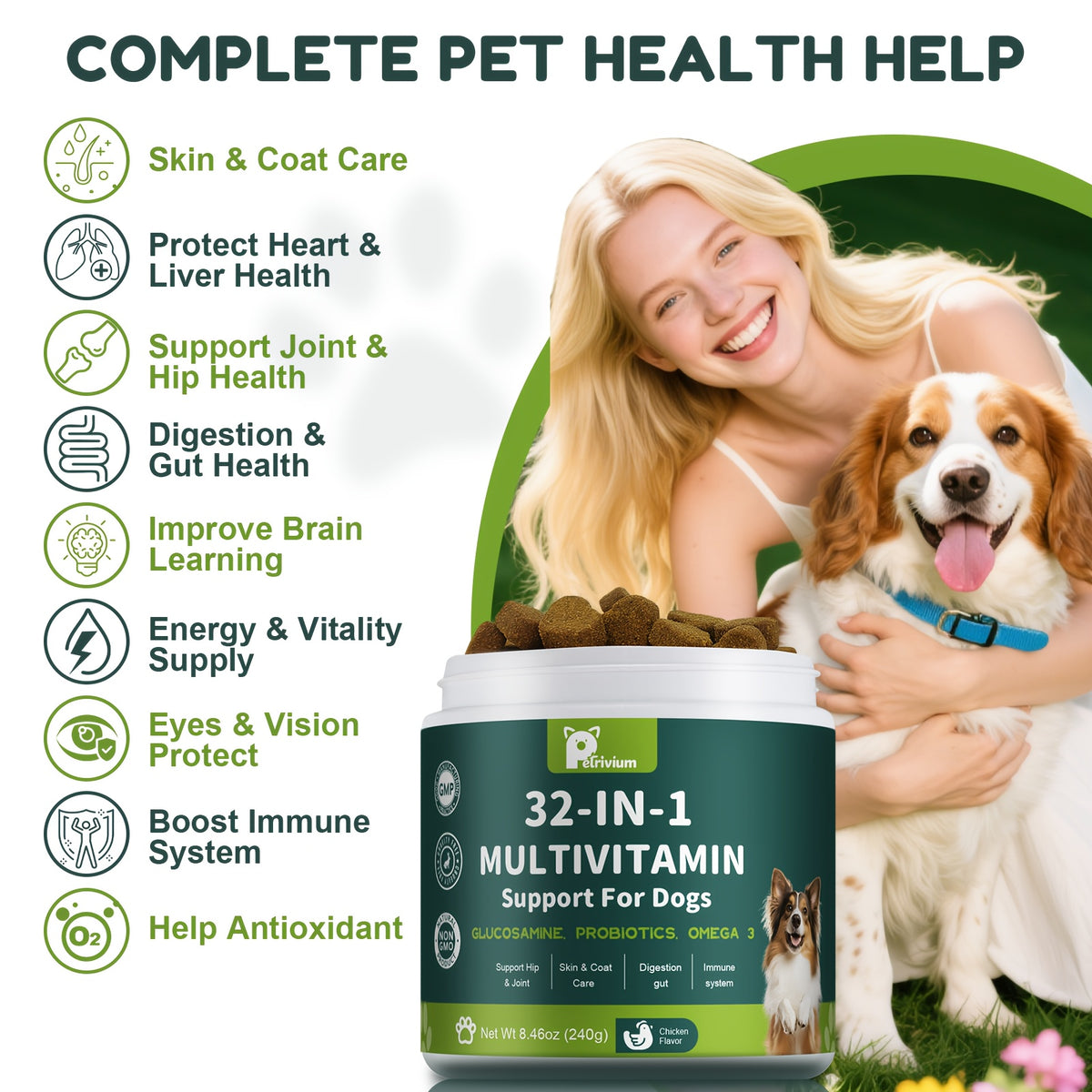 dog multivitamin chewable   msm   3 6
