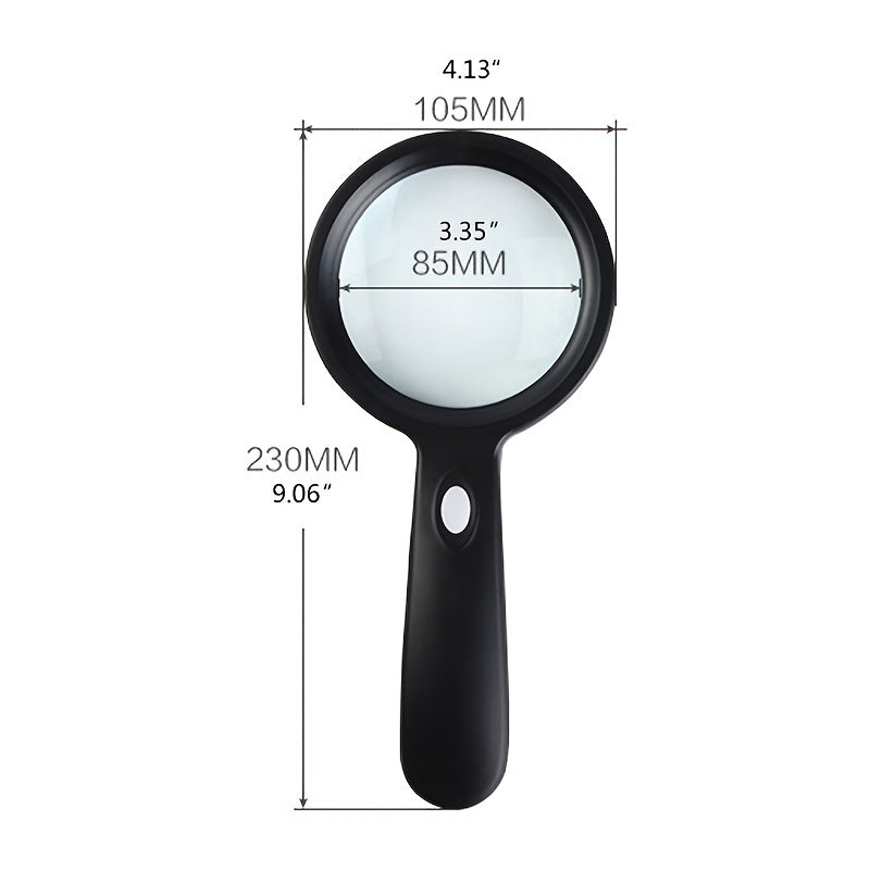 lighted magnifying glass 10x hand held large reading