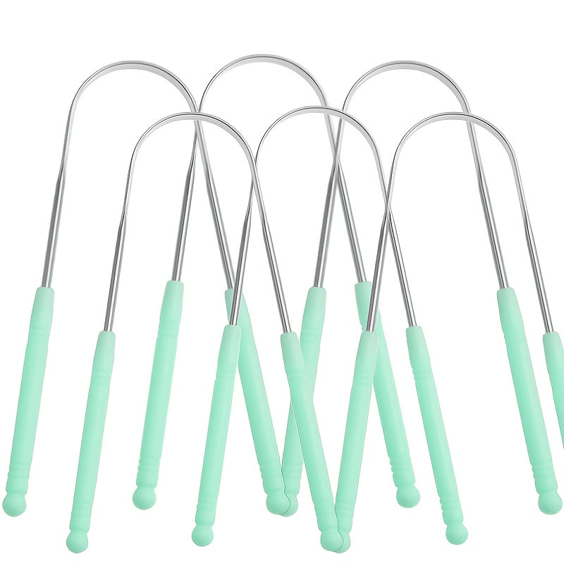 3 6 pack tongue scrapers stainless steel tongue cleaners