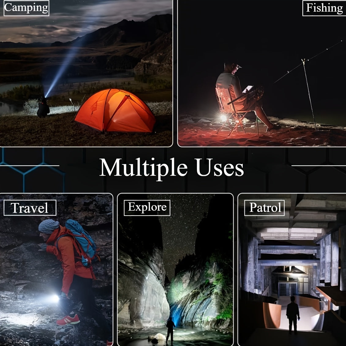 4pcs rechargeable high power led flashlights