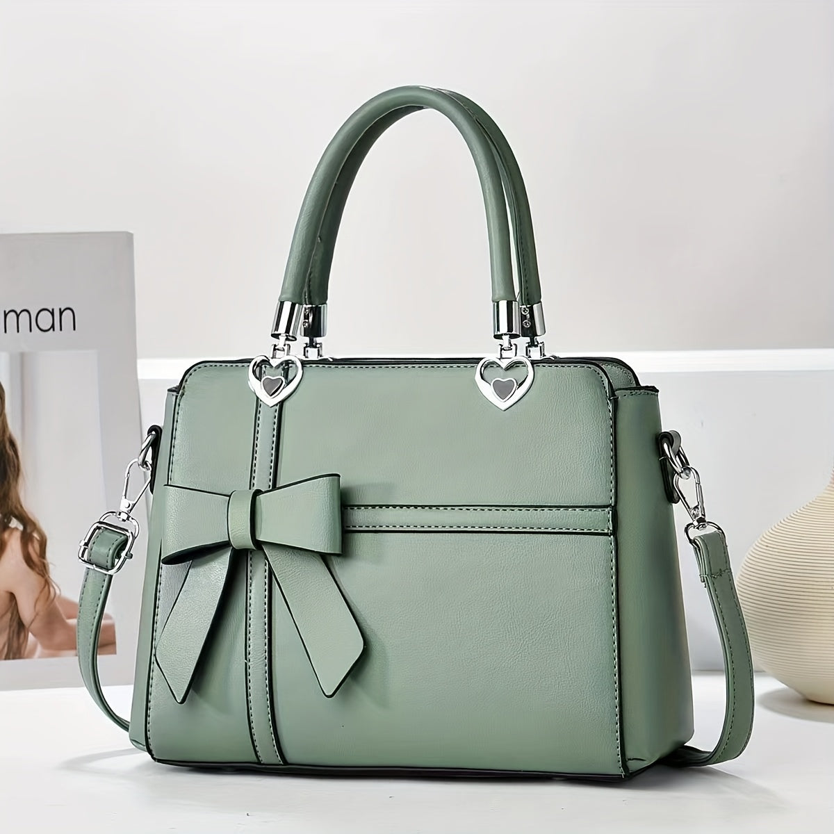 solid color bowknot handbag bags luggage temu