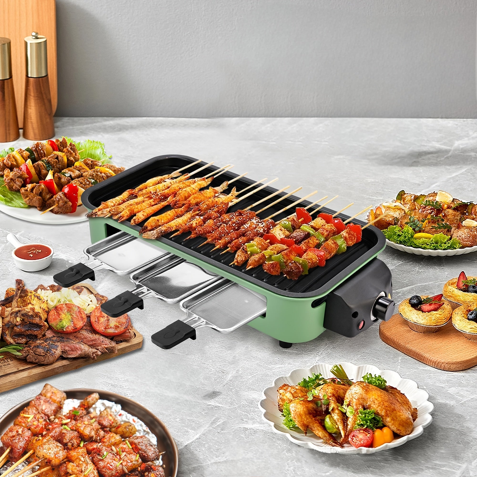 smokeless electric grill indoor grill removable non stick