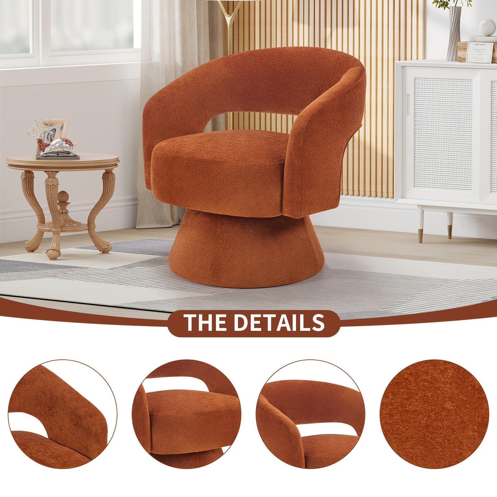 360 degree swivel   chair modern velvet accent chair