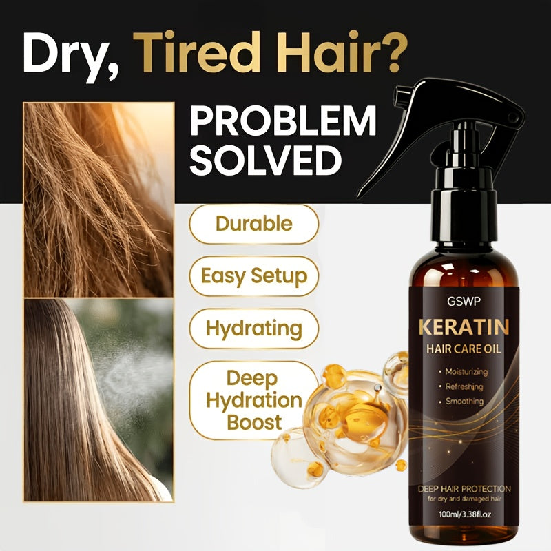 keratin hair care oil spray deep moisturizing heat