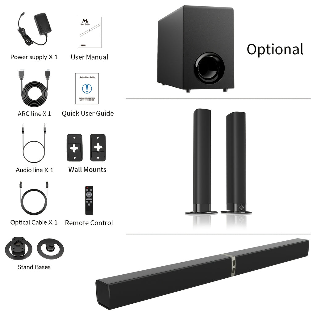 2   bar soundbar smart tv wireless speaker