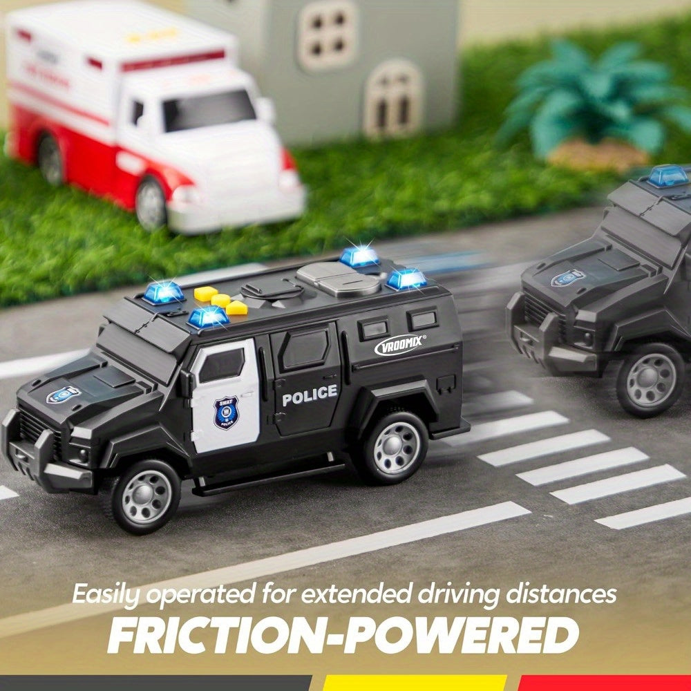 suncfun 3 pack emergency school vehicle toy set friction