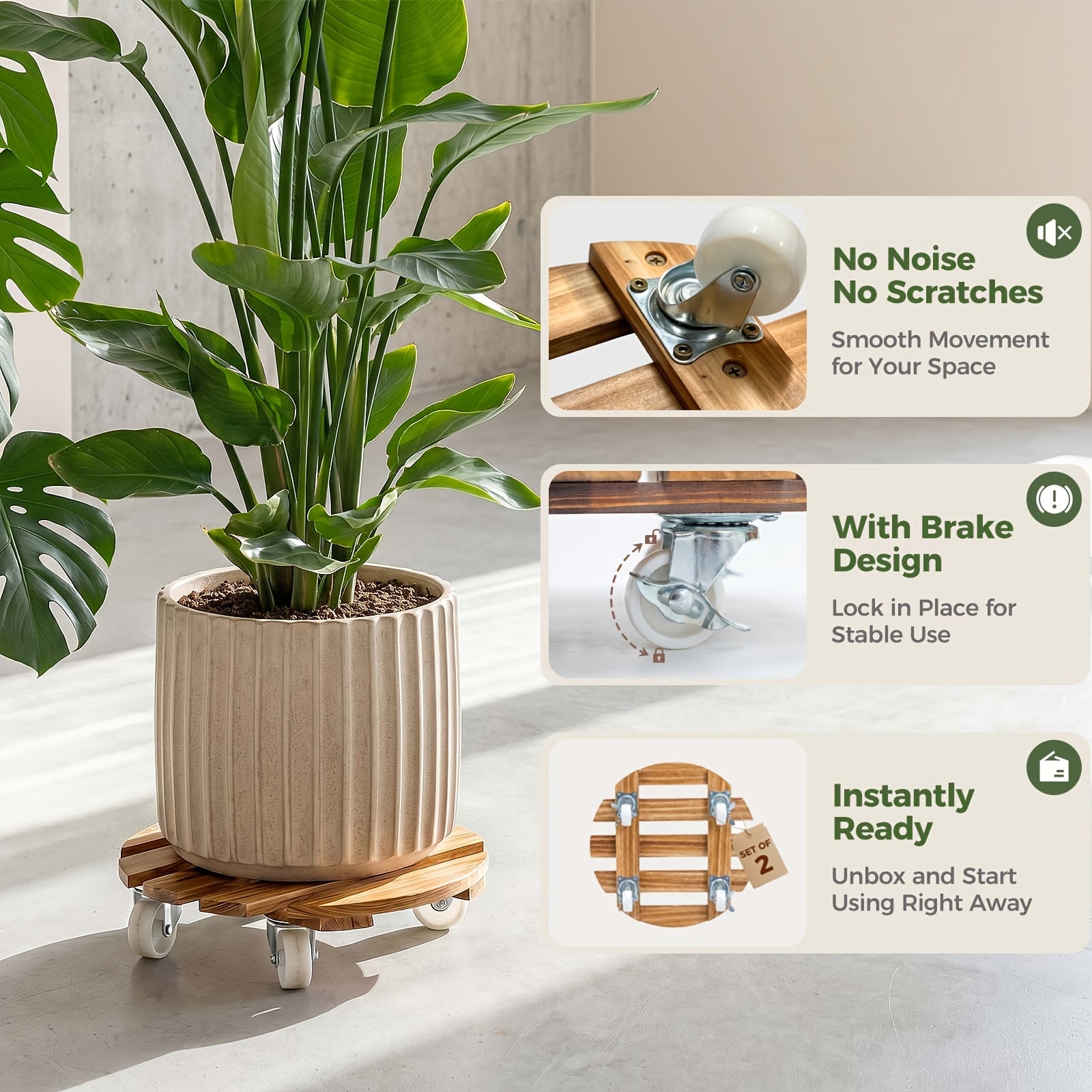 heavy duty iron wheeled plant caddy 4 pack 13 4in rolling