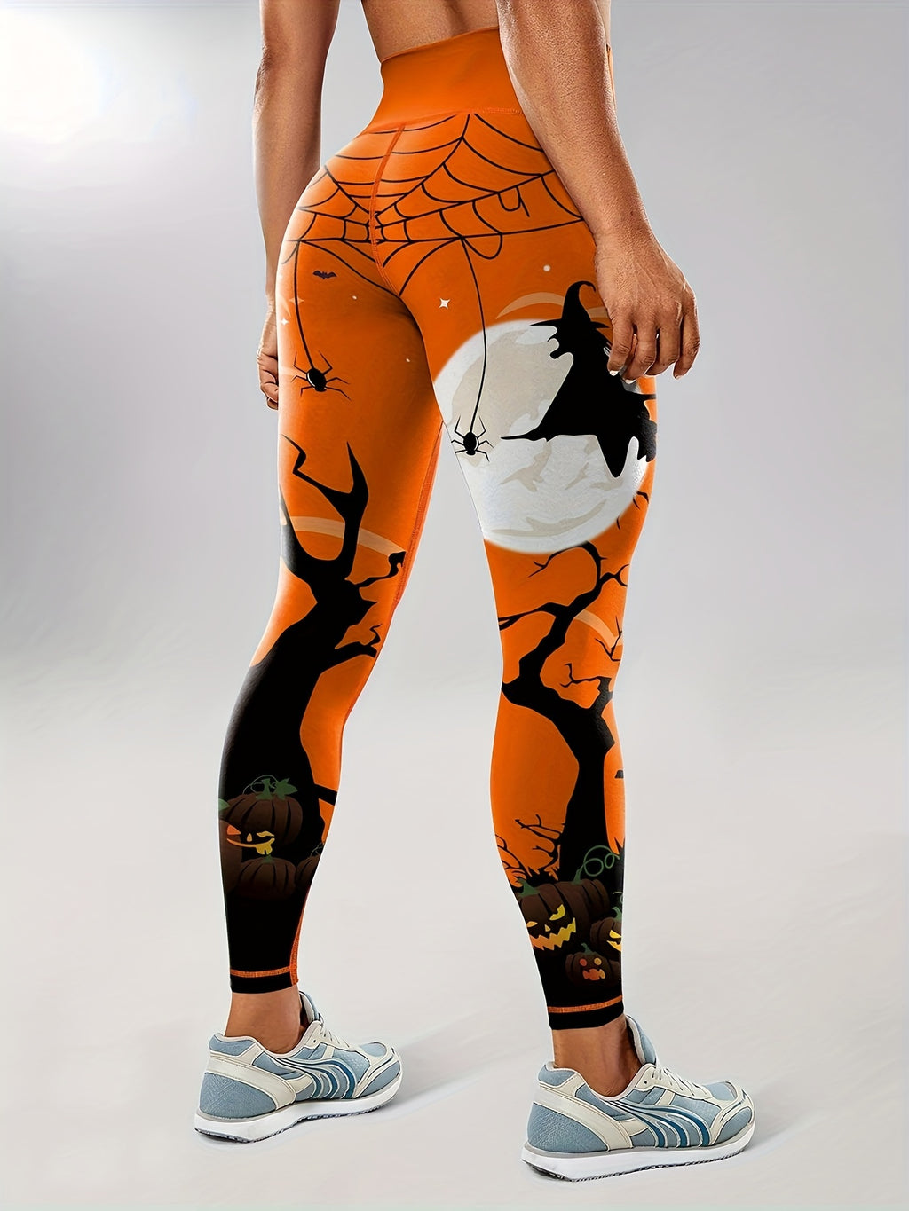 halloween themed high waist yoga leggings women flame