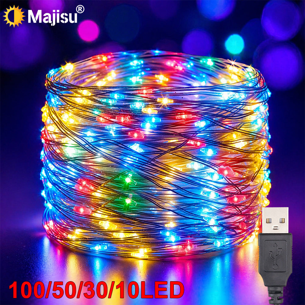 1pc   indoor holiday fairy string lights multicolor usb