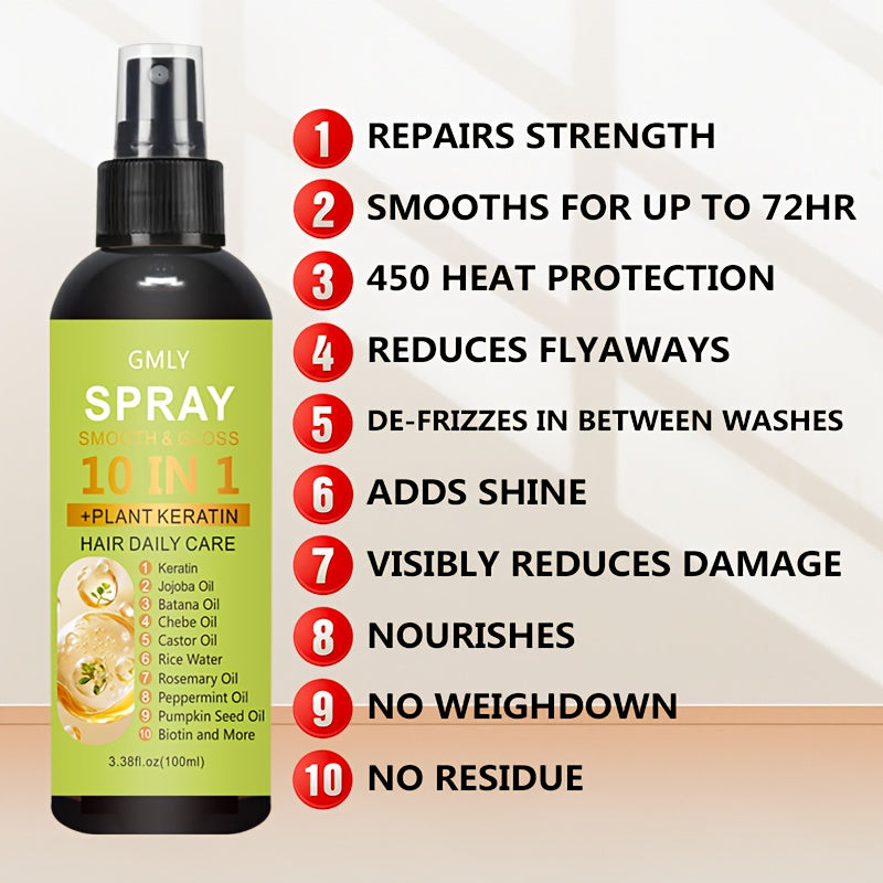 100ml 10 in 1 hair spray keratin rosemary blend long lasting