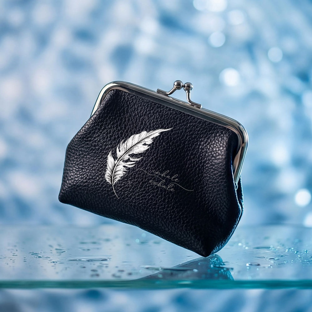 wallets feather     coin purse vintage