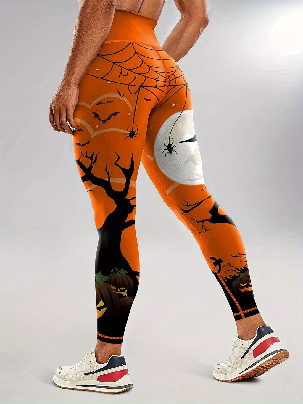 halloween themed high waist yoga leggings women flame