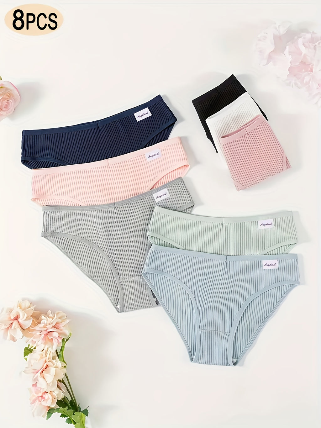 8pcs womens soft everyday underwear non transparent full