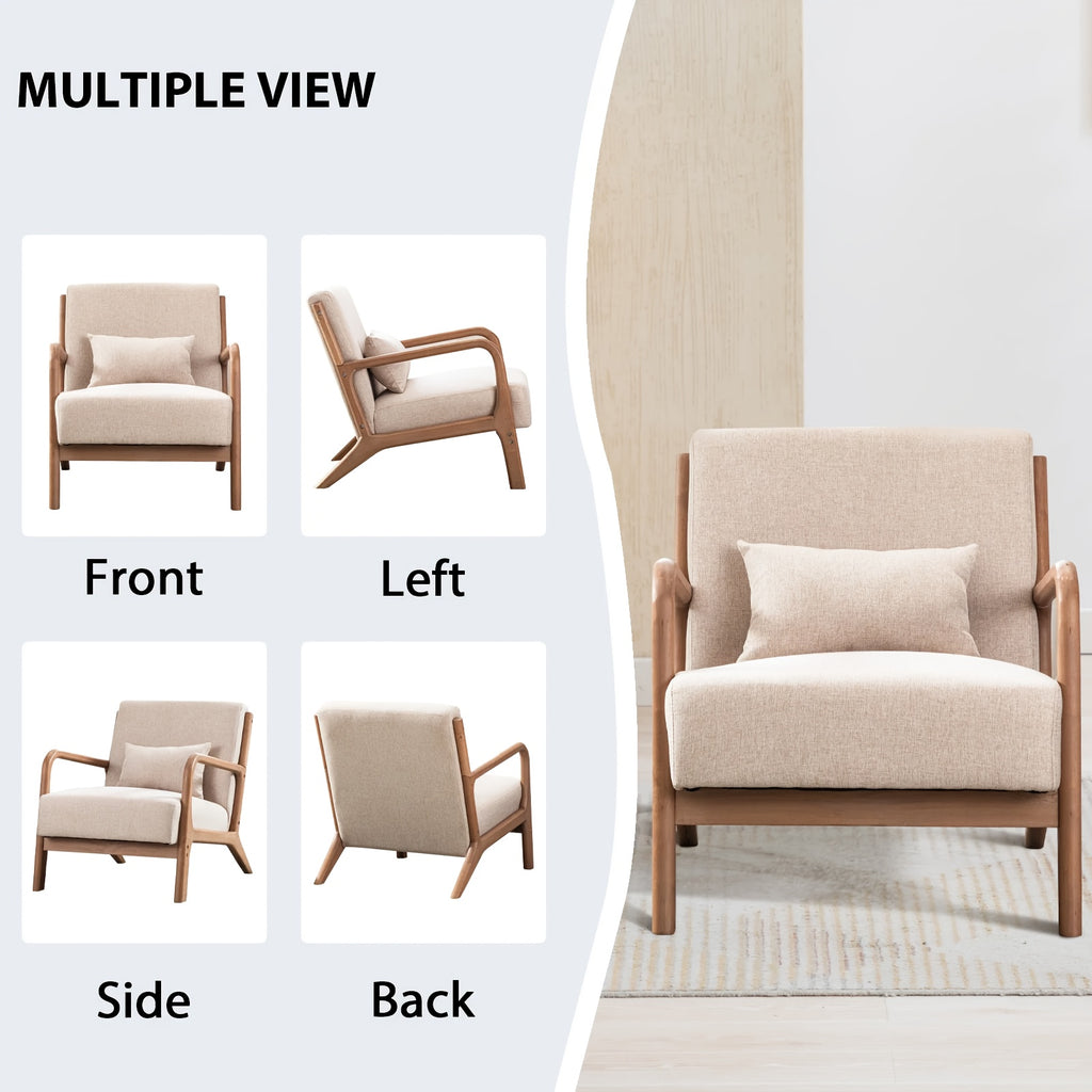 century modern accent chair linen fabric upholstered