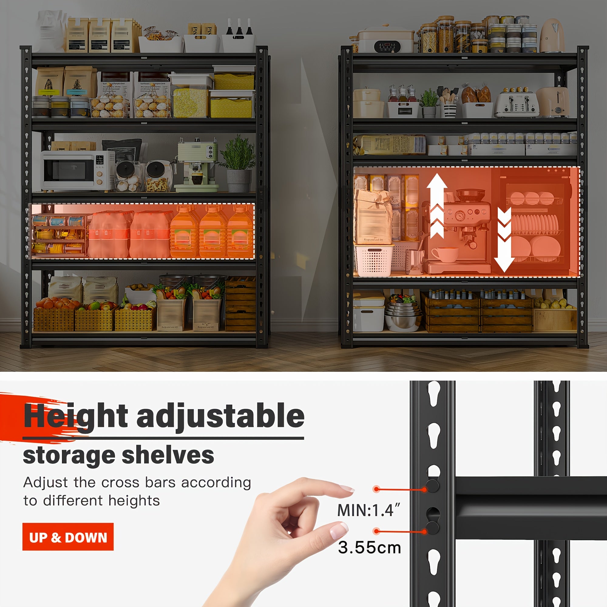 reibll 72 heavy duty garage shelving 5 tier adjustable