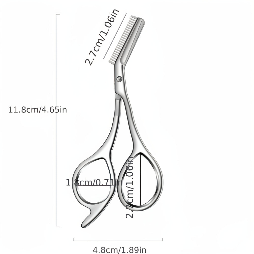 stainless steel eyebrow scissors built in brow comb 1pc