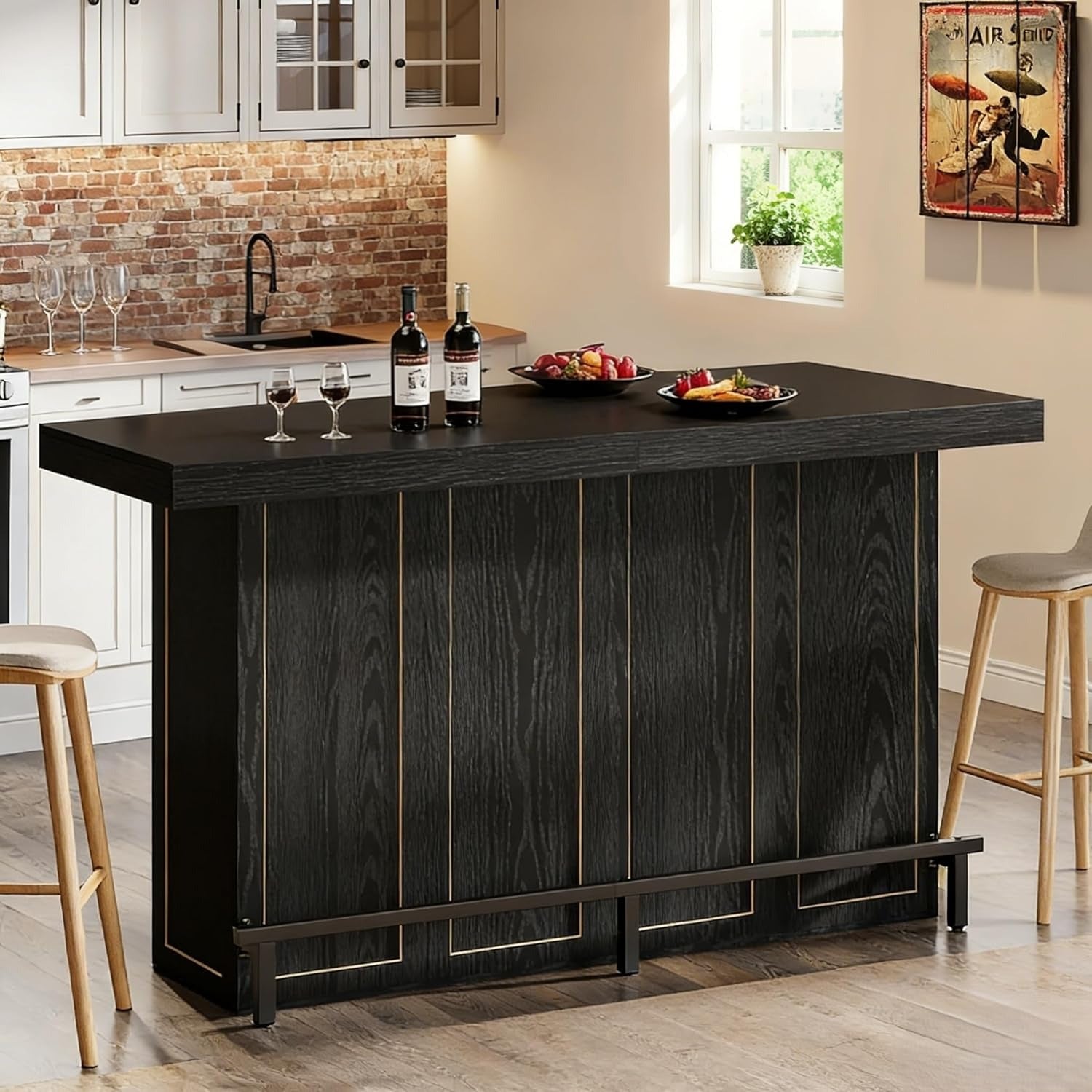 70   large bar table 4 tier storage home bar wine