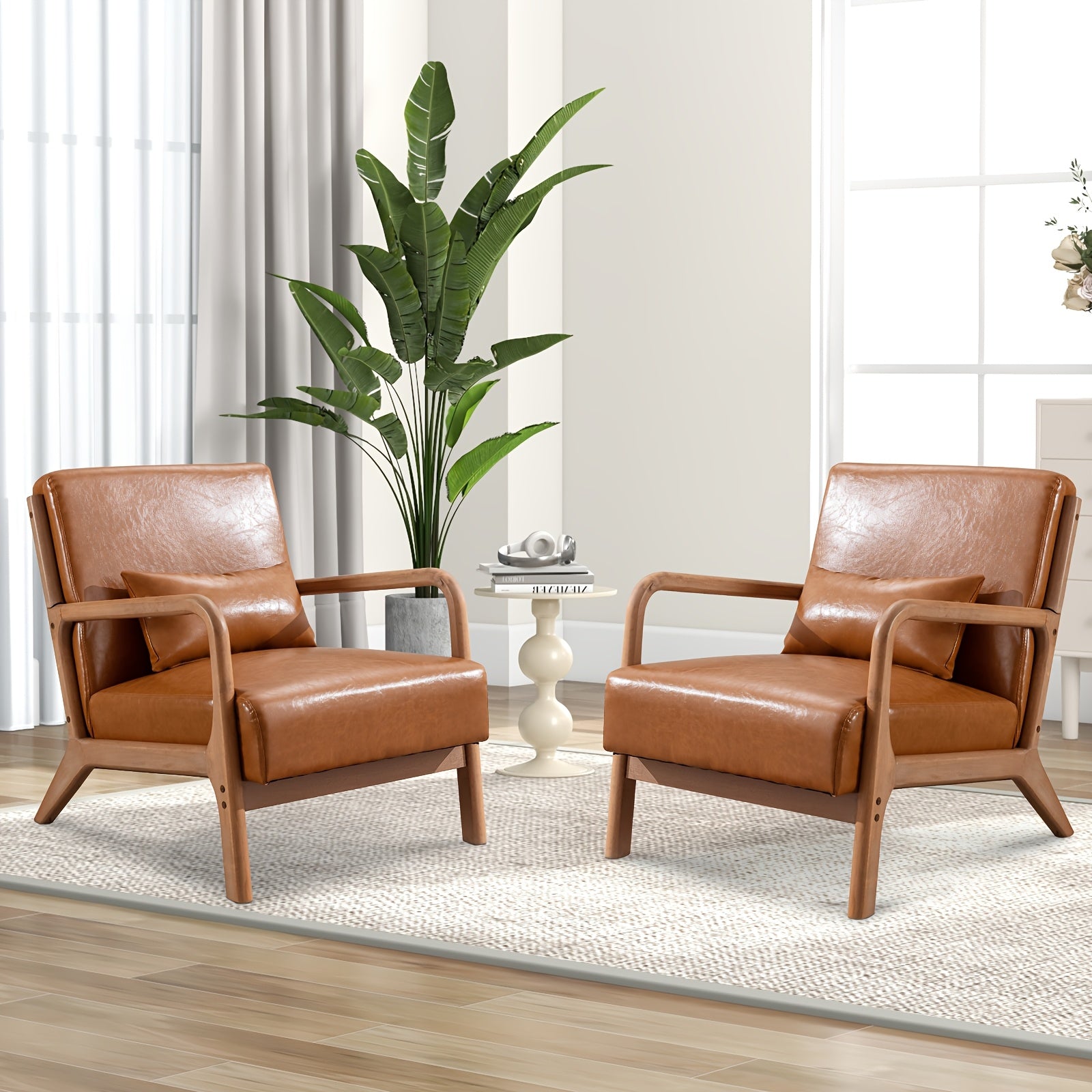 century modern accent chair linen fabric upholstered
