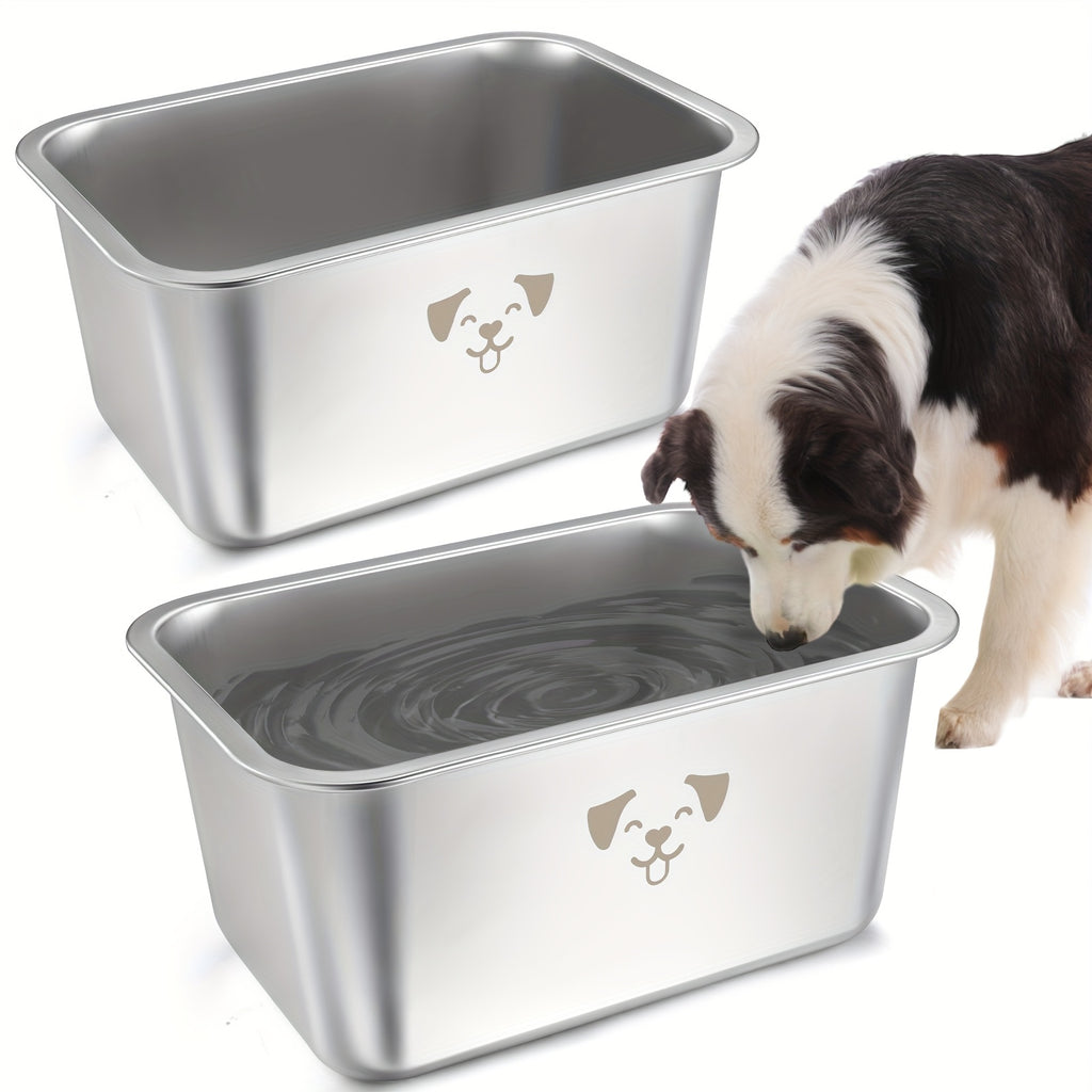 2pcs extra large dog water bowl stainless steel bowls pet