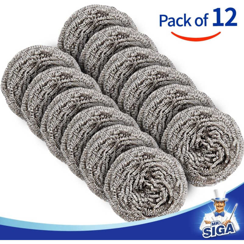 12 stainless steel cleaning brush balls kitchen cleaning