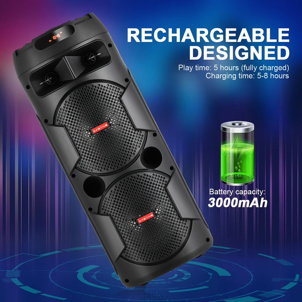 portable bluetooth pa speaker dual 8 karaoke speaker system