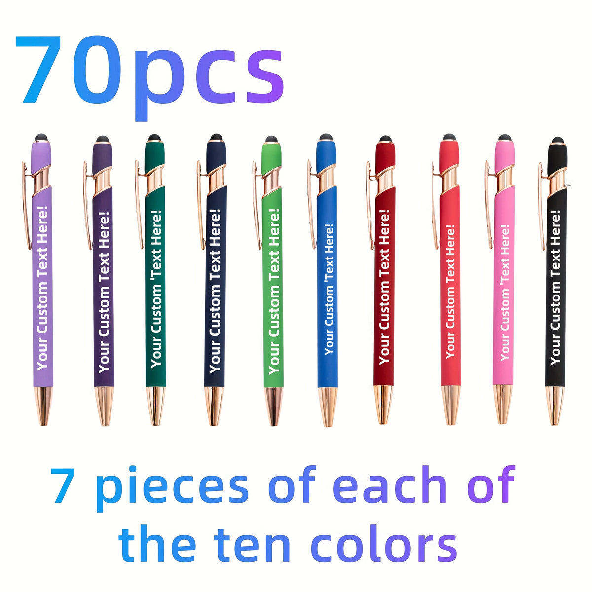 customized 70pcs personalized text liquid ink rollerball