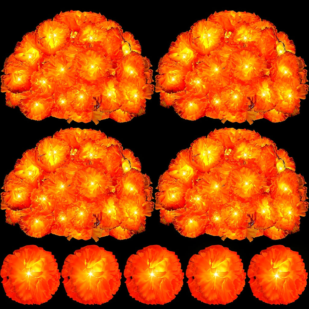 1 string orange marigold wreath string lights suitable