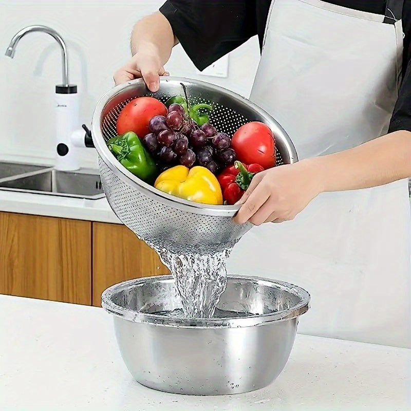 2pcs stainless steel micro perforated colander set multi