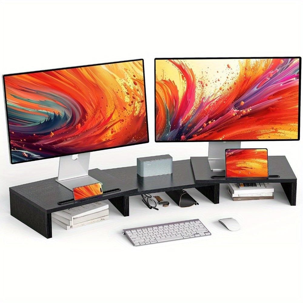 dual monitor stand desk monitor stand 2 slots phone tablet