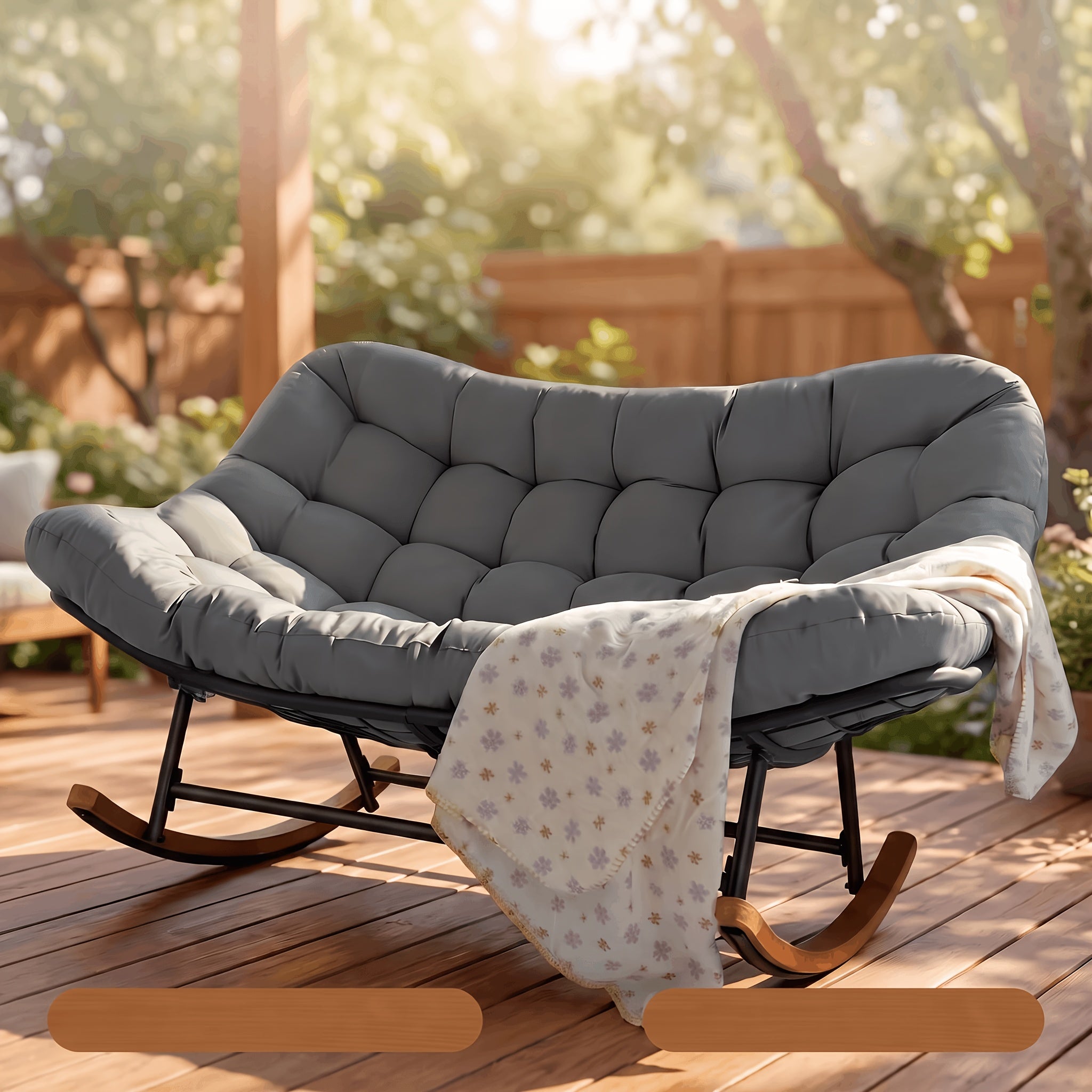 oversized double papasan rocking chair large curved seat